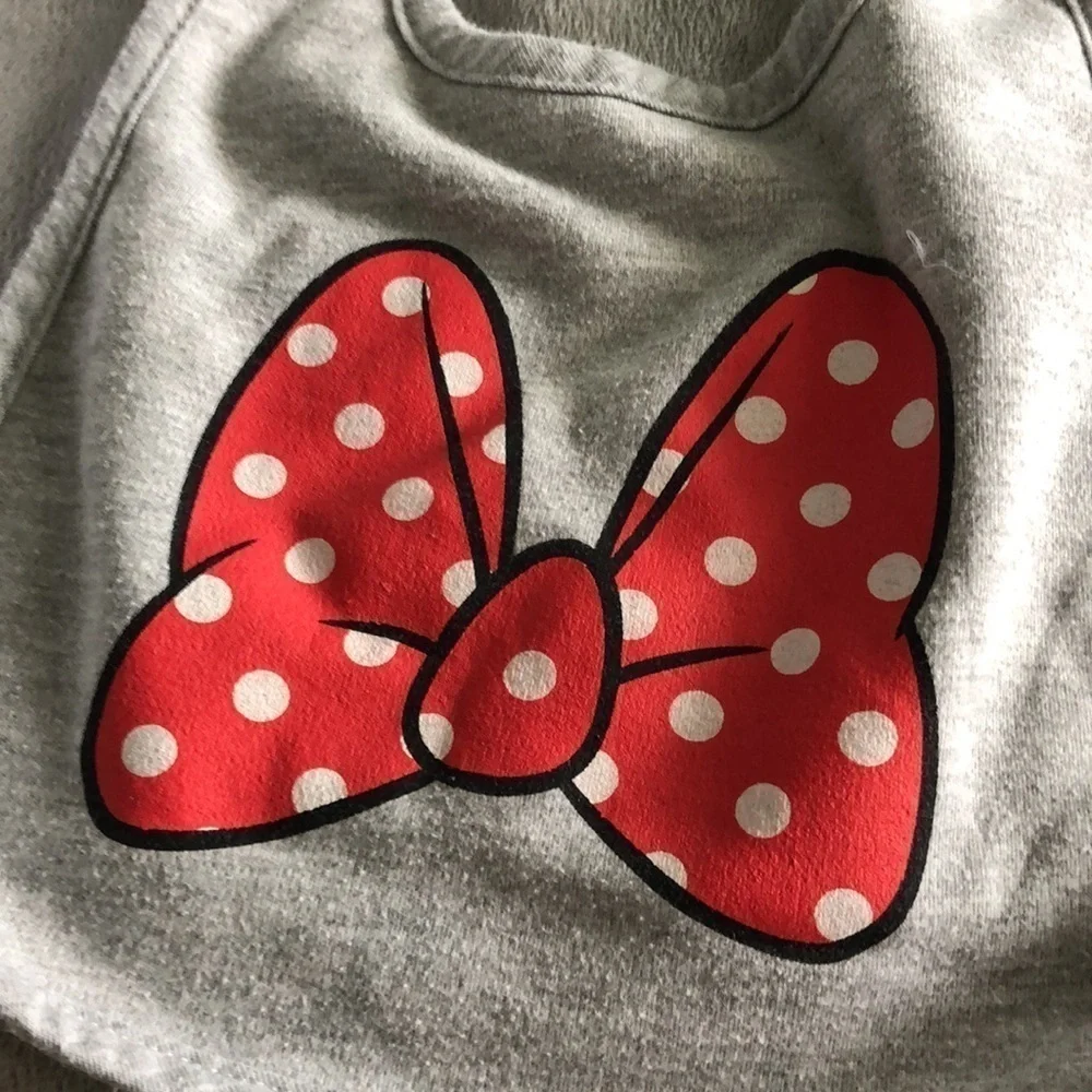 Disney’s Set of 3 red and gray Minnie Mouse bibs
